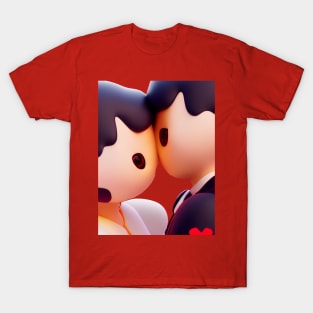 Romantic Anime Couple Kissing T-Shirt